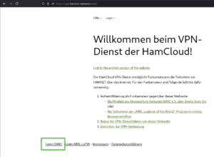 Einstiegsseite zur HamCloud