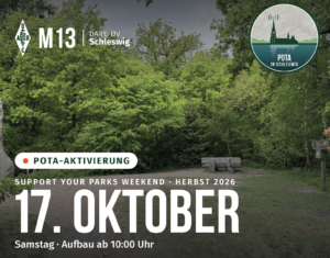 Terminankündigung 17. Oktober POTRA-Wochenende. Support Ypou Parks Weekend. Bild vom Gipfel des Heidberg mit Parkbank.
